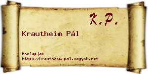 Krautheim Pál névjegykártya