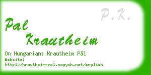 pal krautheim business card